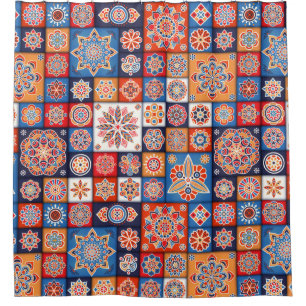 Moroccan Tile Pattern Shower Curtain
