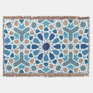 Moroccan Tile Pattern Throw Blanket