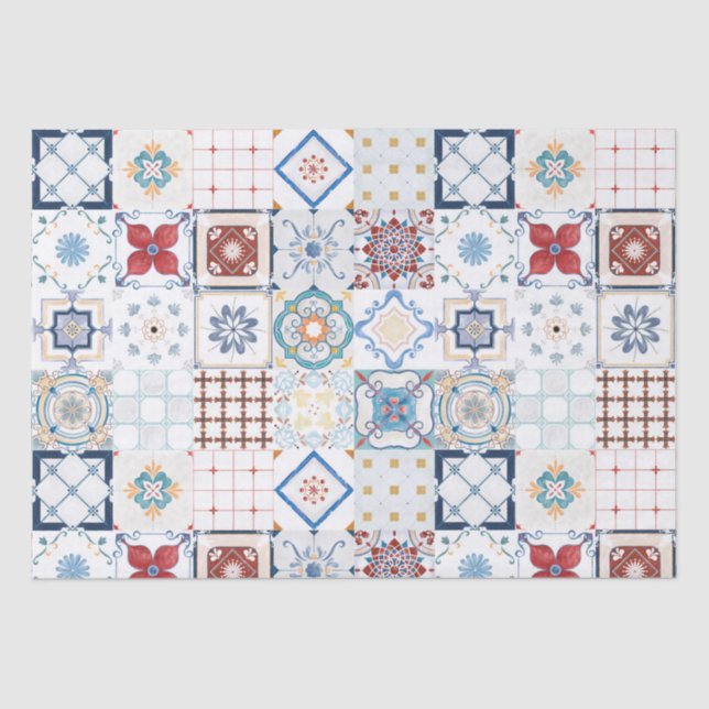 Moroccan Tile Pattern Tissue Paper (Front)