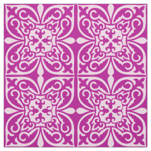 Moroccan tile - plum purple and pink fabric