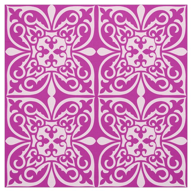 Moroccan tile - plum purple and pink fabric (Swatch)