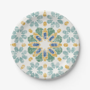 Moroccan Tile - Pond Paper Plate