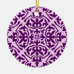 Moroccan tile - purple and orchid ceramic tree decoration