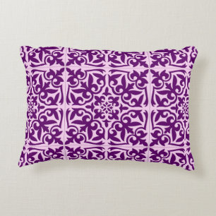 Moroccan tile - purple and orchid decorative cushion