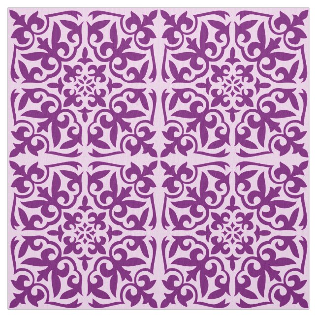 Moroccan tile - purple and orchid fabric (Swatch)