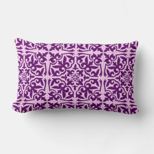 Moroccan tile - purple and orchid lumbar cushion
