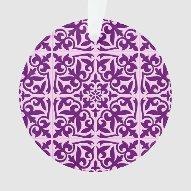 Moroccan tile - purple and orchid ornament (Front)