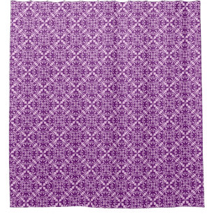 Moroccan tile - purple and orchid shower curtain