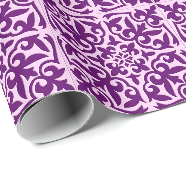 Moroccan tile - purple and orchid wrapping paper (Roll Corner)