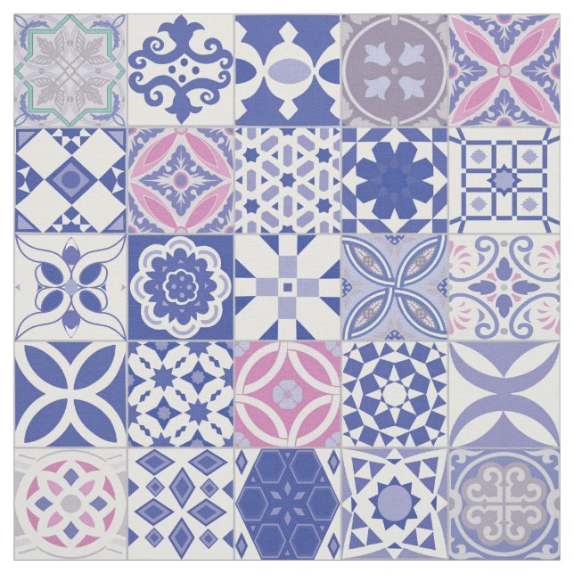 Moroccan tile - purple and pink fabric (Swatch)