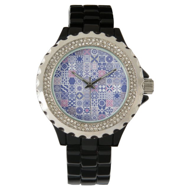 Moroccan tile - purple and pink watch (Front)