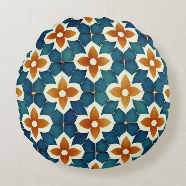 Moroccan tile round cushion (Front)