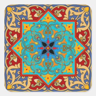 Moroccan Tile Square Stickers