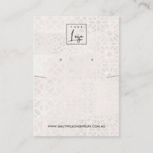 MOROCCAN TILE TEXTURE NECKLACE EARRING DISPLAY BUSINESS CARD