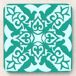 Moroccan tile - turquoise and aqua coaster