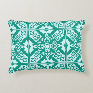 Moroccan tile - turquoise and aqua decorative cushion
