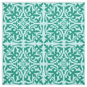 Moroccan tile - turquoise and aqua fabric