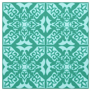 Moroccan tile - turquoise and aqua fabric