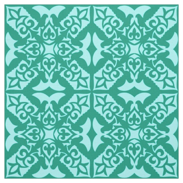 Moroccan tile - turquoise and aqua fabric (Swatch)