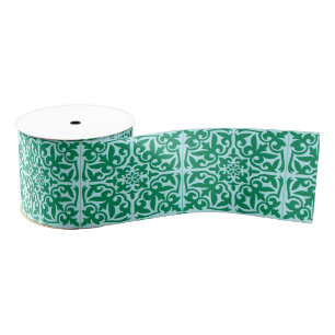 Moroccan tile - turquoise and aqua grosgrain ribbon