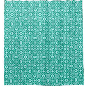 Moroccan tile - turquoise blue and aqua shower curtain