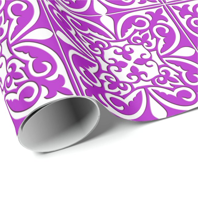 Moroccan tile - violet purple and white wrapping paper (Roll Corner)