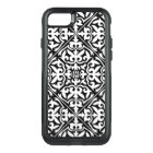 Moroccan tile - white with black background