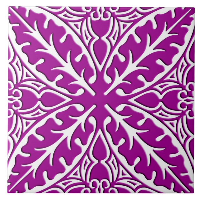 Moroccan tiles - amethyst purple and white (Front)