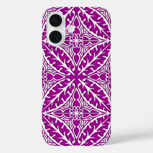 Moroccan tiles - amethyst purple and white iPhone 16 case