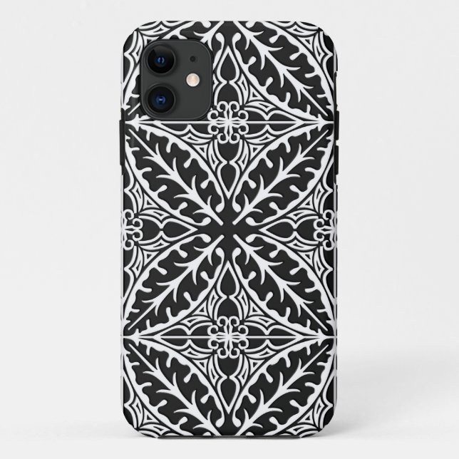 Moroccan tiles - black and white Case-Mate iPhone case (Back)