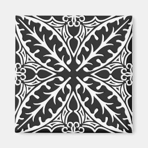 Moroccan tiles - black and white magnet