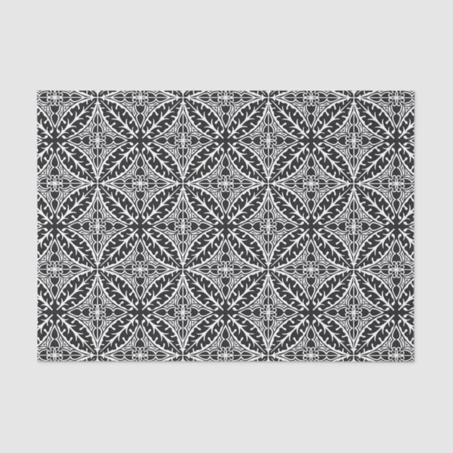 Moroccan tiles - black and white tissue paper (Front)