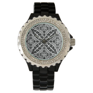Moroccan tiles - black and white watch