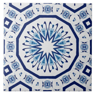 Moroccan tiles,blue tile,All-Over Print Ceramic Tile