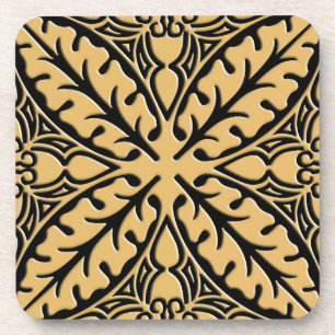 Moroccan tiles - camel tan and black coaster