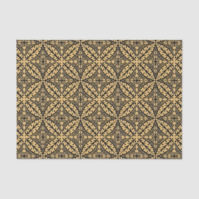 Moroccan tiles - camel tan and black tissue paper (Front)