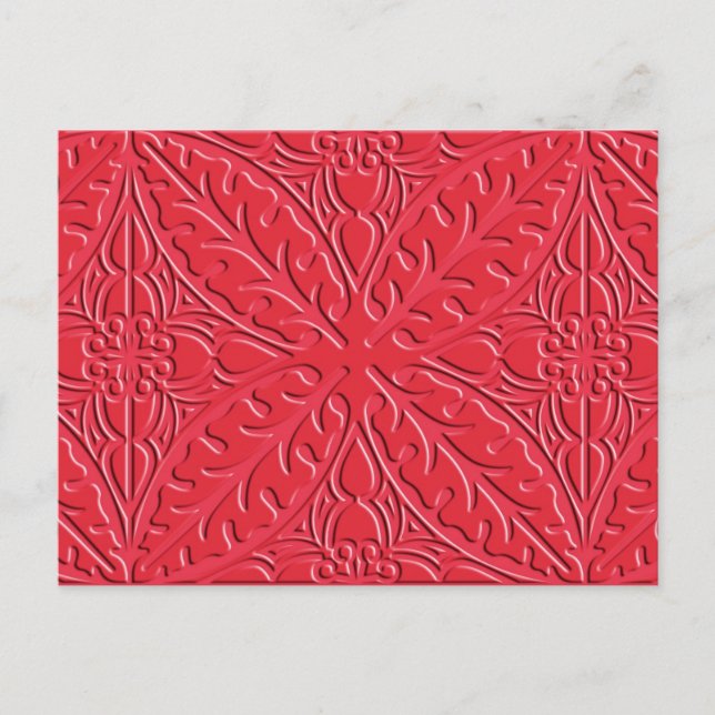 Moroccan tiles - cinnabar red postcard (Front)