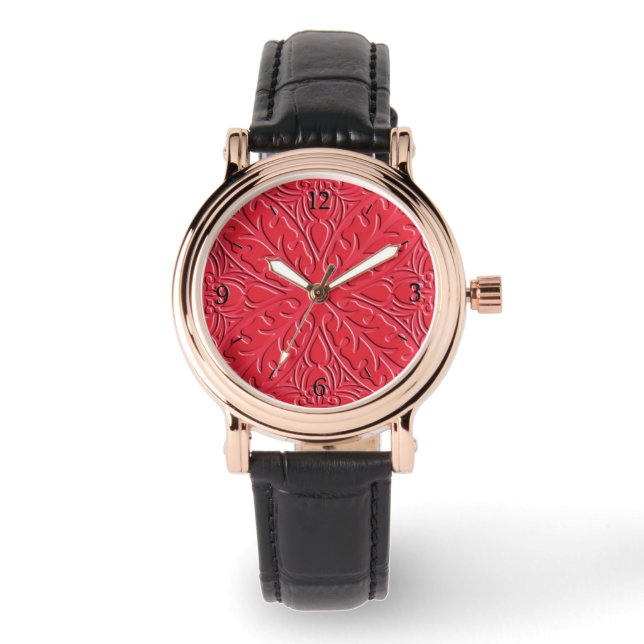 Moroccan tiles - cinnabar red watch (Front)