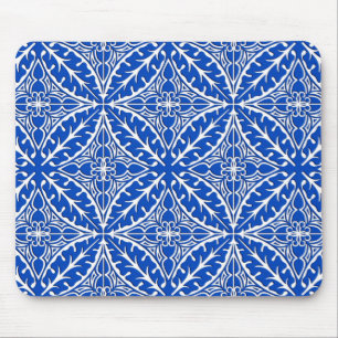 Moroccan tiles - cobalt blue and white mouse pad