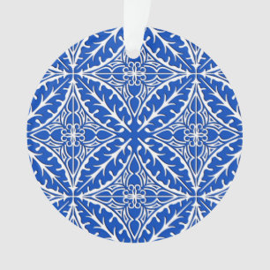 Moroccan tiles - cobalt blue and white ornament