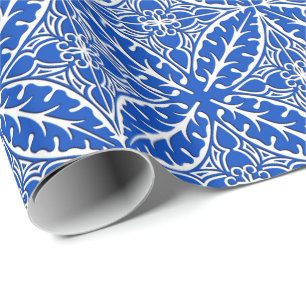 Moroccan tiles - cobalt blue and white wrapping paper