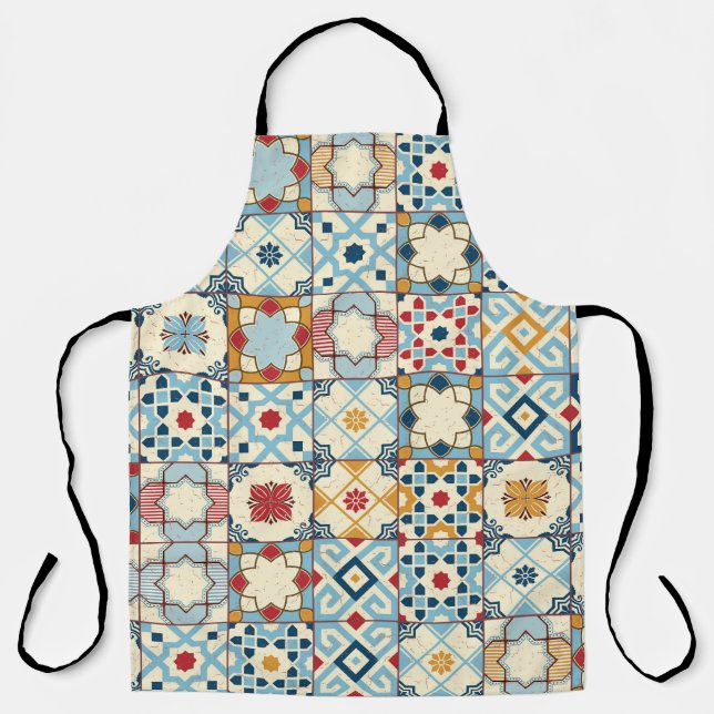 Moroccan tiles, colourful seamless pattern. apron (Front)