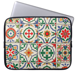 Moroccan Tiles: Colourful Seamless Pattern. Laptop Sleeve