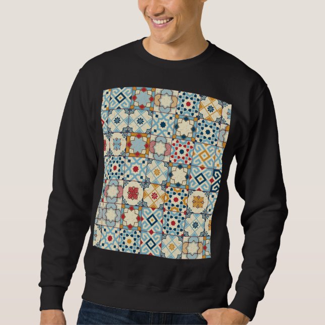 Moroccan tiles, colourful seamless pattern. sweatshirt (Front)