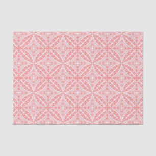 Moroccan tiles - coral pink and white tissue paper