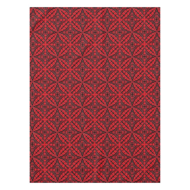 Moroccan tiles - dark red and black tablecloth (Front)