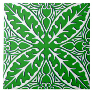 Moroccan tiles - emerald green and white