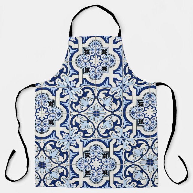 Moroccan Tiles: Gorgeous Blue Patterns. Apron (Front)
