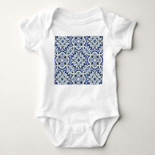 Moroccan Tiles: Gorgeous Blue Patterns. Baby Bodysuit