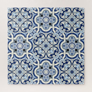 Moroccan Tiles: Gorgeous Blue Patterns. Jigsaw Puzzle